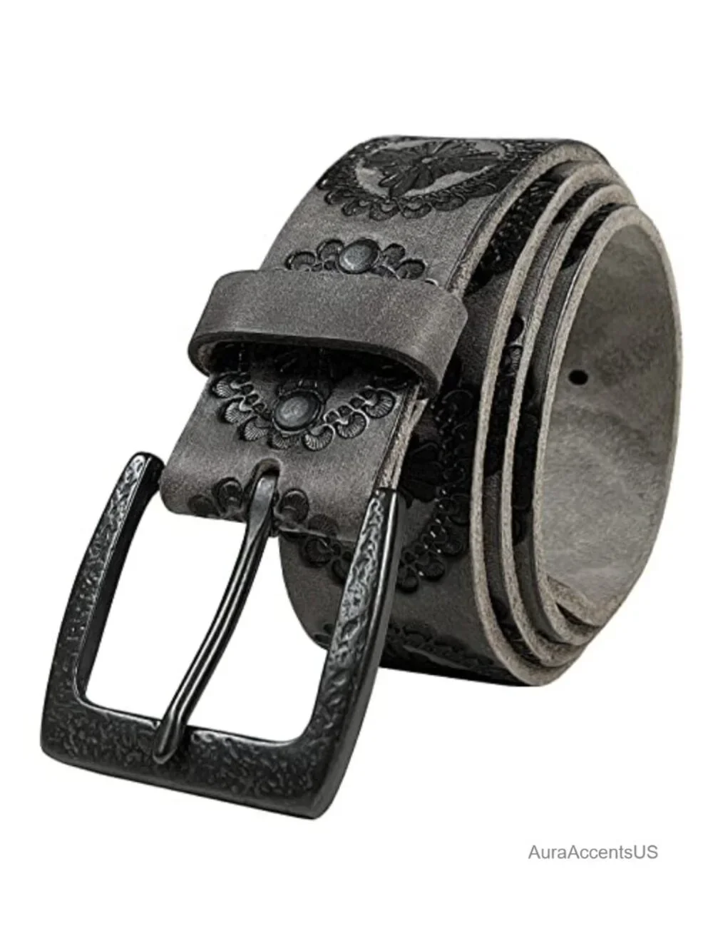 Western Tooled Full Grain Genuine Leather Belt 1.5